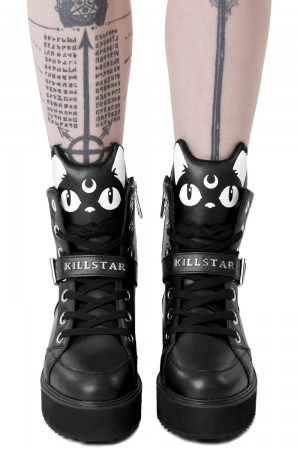 Killstar Keiko Kitty High Tops [B] Černé | IJKYXU-897