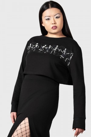 Killstar La Danse Crop Svetrové Černé | QZXHMF-675