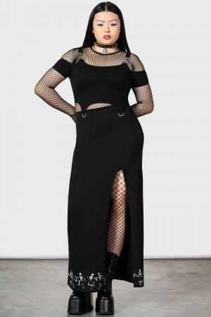 Killstar La Danse Maxi Skirt Černé | GDOEHI-670