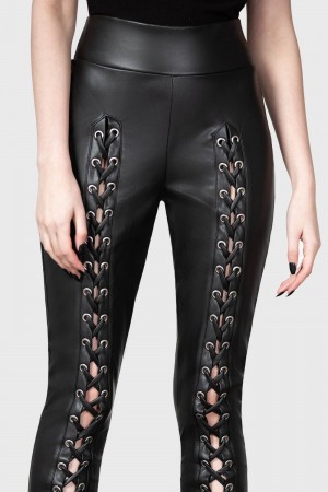 Killstar Laced For Days Leggings Černé | VBLUSY-187