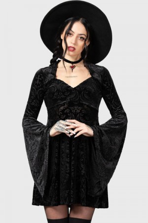 Killstar Lady Of Sorrows Šaty Černé | NKRAHT-827