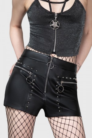 Killstar Leigh Shorts Černé | IJHENG-254