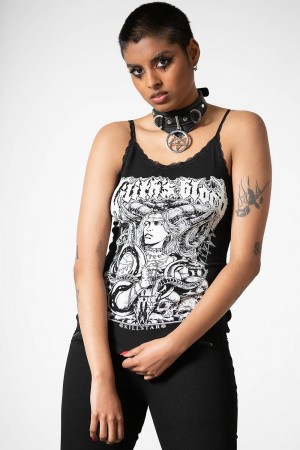 Killstar Lilith's Blood Cami Top Černé | RWMPQO-918