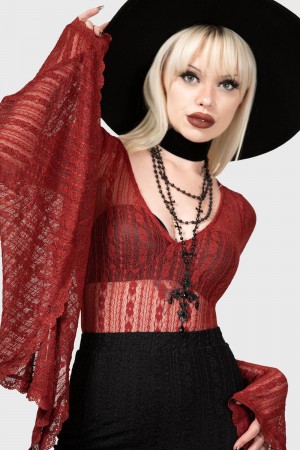 Killstar Lorelena Bodysuit [RED] Červené | TIVQHZ-678