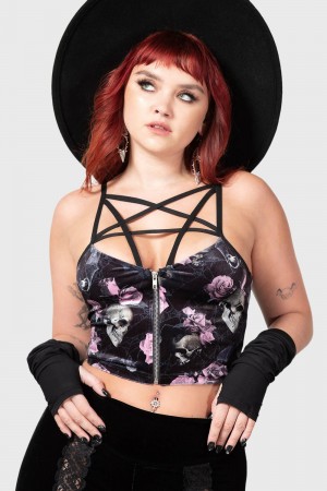 Killstar Lost In Sin Zip Top [BLACK/PINK] Růžové | FBOLXV-543