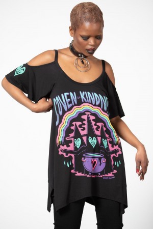 Killstar Love Potion Hanky Top Černé | DGBCXV-163