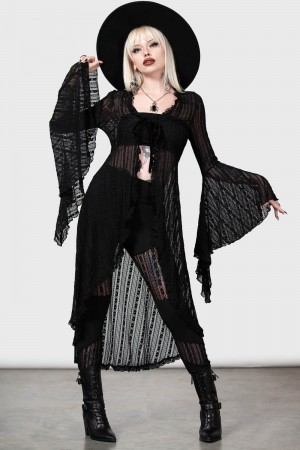 Killstar Lucienne's Seal Duster Černé | SHWPAO-641