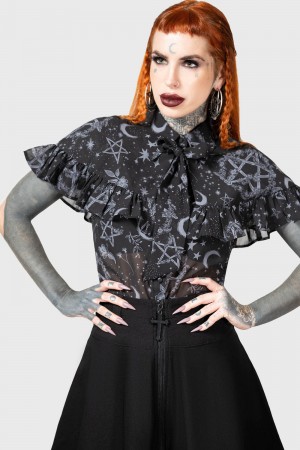 Killstar Lunar Soul Blouse Černé | HPQVFM-172