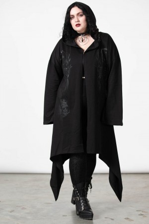 Killstar Lunar Wizard S Kapucí Cardigan Černé | VOKYPL-148