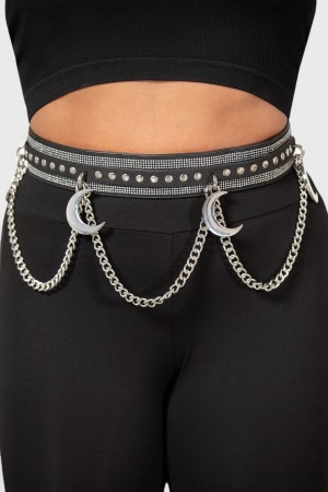 Killstar Luna's Levitation Belt Černé | HNZLXQ-408