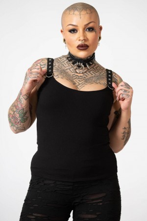 Killstar Mable Páskové Top Černé | TYDSFU-471