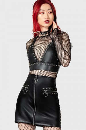 Killstar Madrigal Mini Skirt Černé | OEYHPK-751