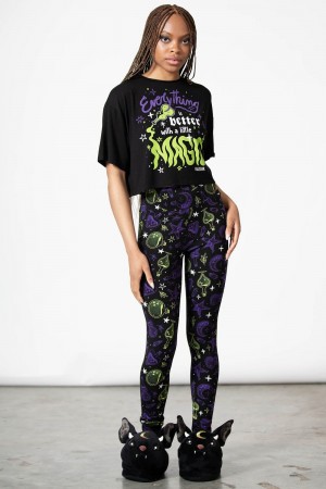 Killstar Magic Vision Leggings Černé | VIQYTM-305
