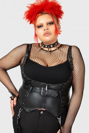 Killstar Malapas Underbust Corset [PLUS] Černé | TDVFLI-509