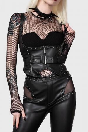 Killstar Malapas Underbust Corset Černé | JARUYS-819