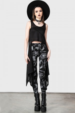 Killstar Mandeble Leggings Černé | EGLBOM-458