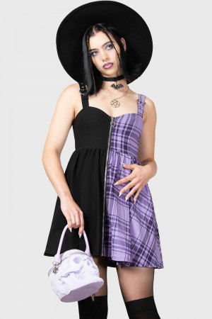 Killstar Marie Zip Šaty Fialové | PCEAHW-215