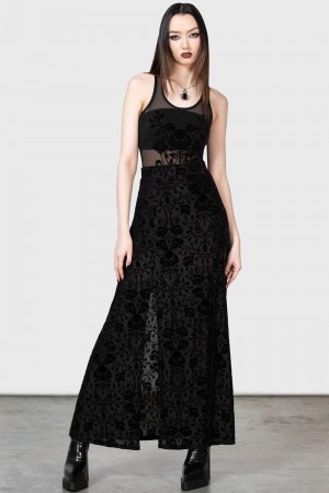 Killstar Marlie Maxi Skirt Černé | WJGFQA-172