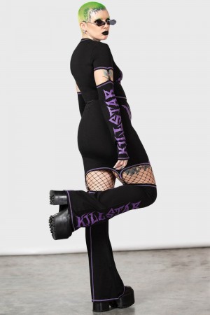 Killstar Martyr Suspender Skirt Černé | WTSINZ-495