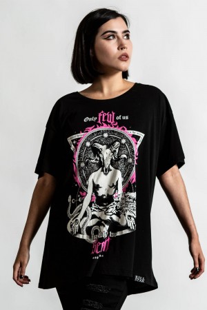 Killstar Meditate Relaxed Top Černé | WKGZAI-725