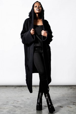 Killstar Midnight Long Cardigan Černé | XGJNCT-218