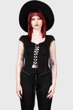 Killstar Midsummer Maypole Top Černé | ZBYRPW-238