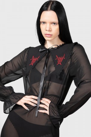 Killstar Miss Thumberlina Maxi Šaty Černé | IYADVS-138