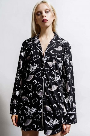 Killstar Moonbow Lounge Shirt Černé | DKZILJ-458