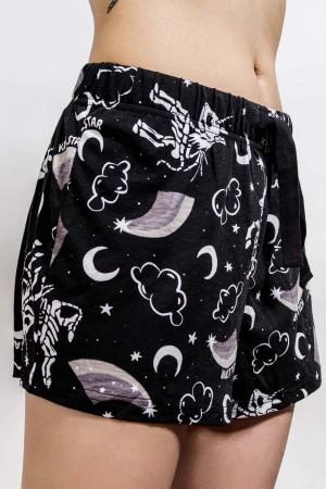 Killstar Moonbow Lounge Shorts Černé | MKGQAC-270