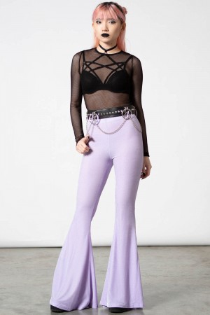 Killstar Moondance Bell Bottoms [PASTEL LILAC] Lilac | YIMJZN-473