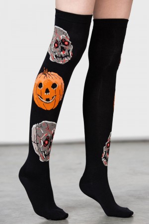 Killstar Morbid Over Knee Socks Černé | BMQSPF-598