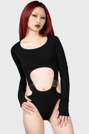 Killstar Mutation Bodysuit Černé | FGLEOP-497