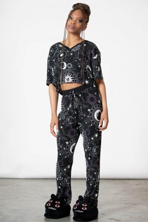 Killstar Nebula Lounge Pants Černé | FEUGVL-364
