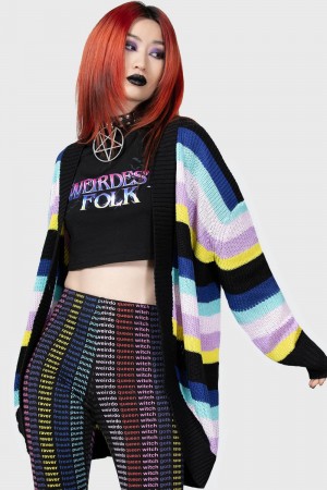 Killstar Neon Rainbow Cardigan Rainbow | DIRHQG-841
