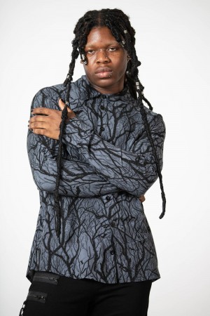 Killstar Night Grove Button-Up Shirt Černé | YSVWPC-745