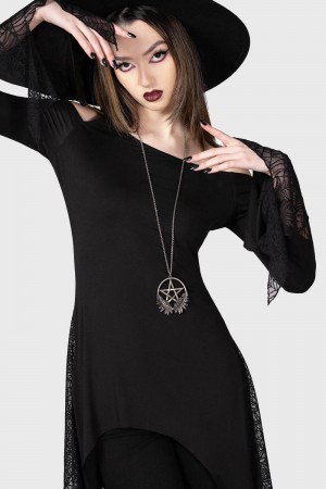 Killstar Night Snare Top Černé | YMUCFN-709