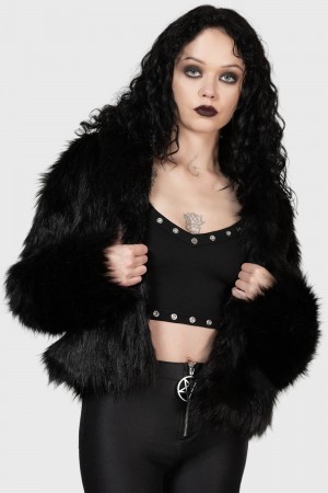 Killstar Nightmare Nemesis Coat Černé | GOYUDN-638