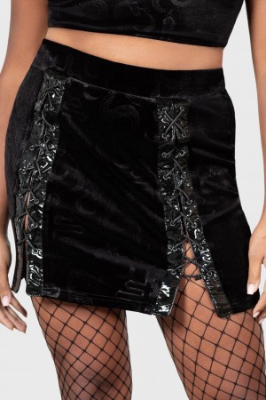 Killstar No Return Mini Skirt Černé | JNYRLQ-849