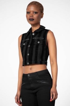 Killstar Notorious Trucker Vest Černé | LWPZSK-063