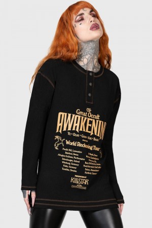 Killstar Otherworlds Henley Top Černé | IHTBCV-049