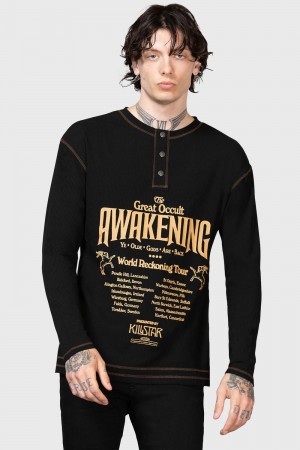 Killstar Otherworlds Henley Top Černé | JNIZRM-543