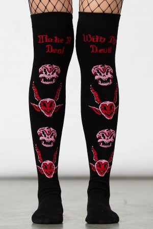 Killstar Pact Long Socks Černé | YFAKBW-743