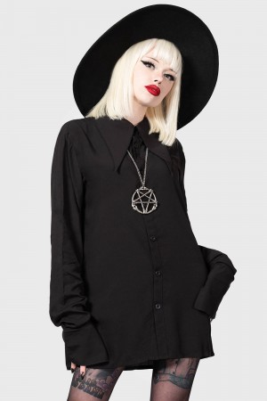Killstar Paimon Shirt Černé | WUJVZX-405