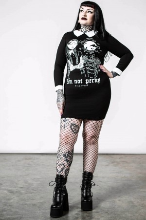 Killstar Perky Collar Šaty Černé | BHSQZE-863