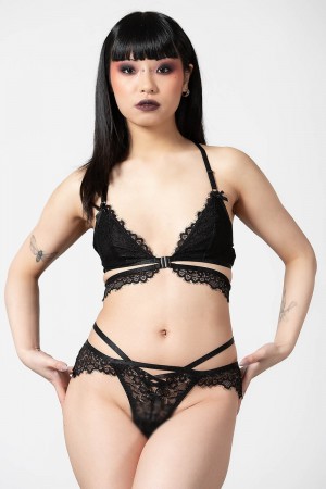 Killstar Phantom Krajkové Panty Černé | BPJWHX-324