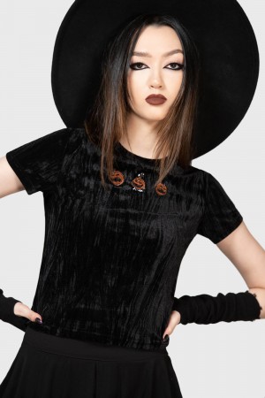 Killstar Prospector's Harvest Crop Top Černé | EUFYSL-031