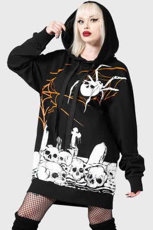 Killstar Pumpkin Reaper Hoodie Černé | QUYCBL-124