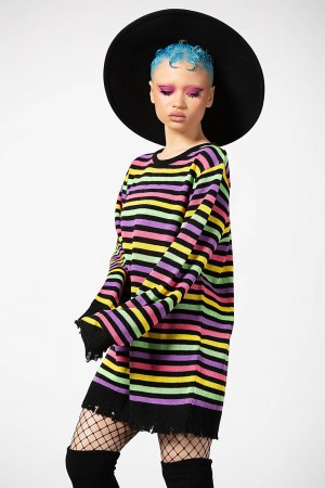 Killstar Rainbow Warrior Knit Svetrové Rainbow | YIGJOV-213