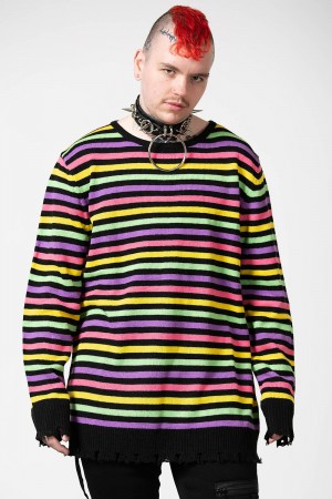 Killstar Rainbow Warrior Knit Svetrové Rainbow | OELKJF-204
