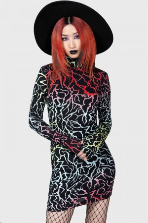 Killstar Raincloud Bodycon Šaty Černé | NOBLCX-186